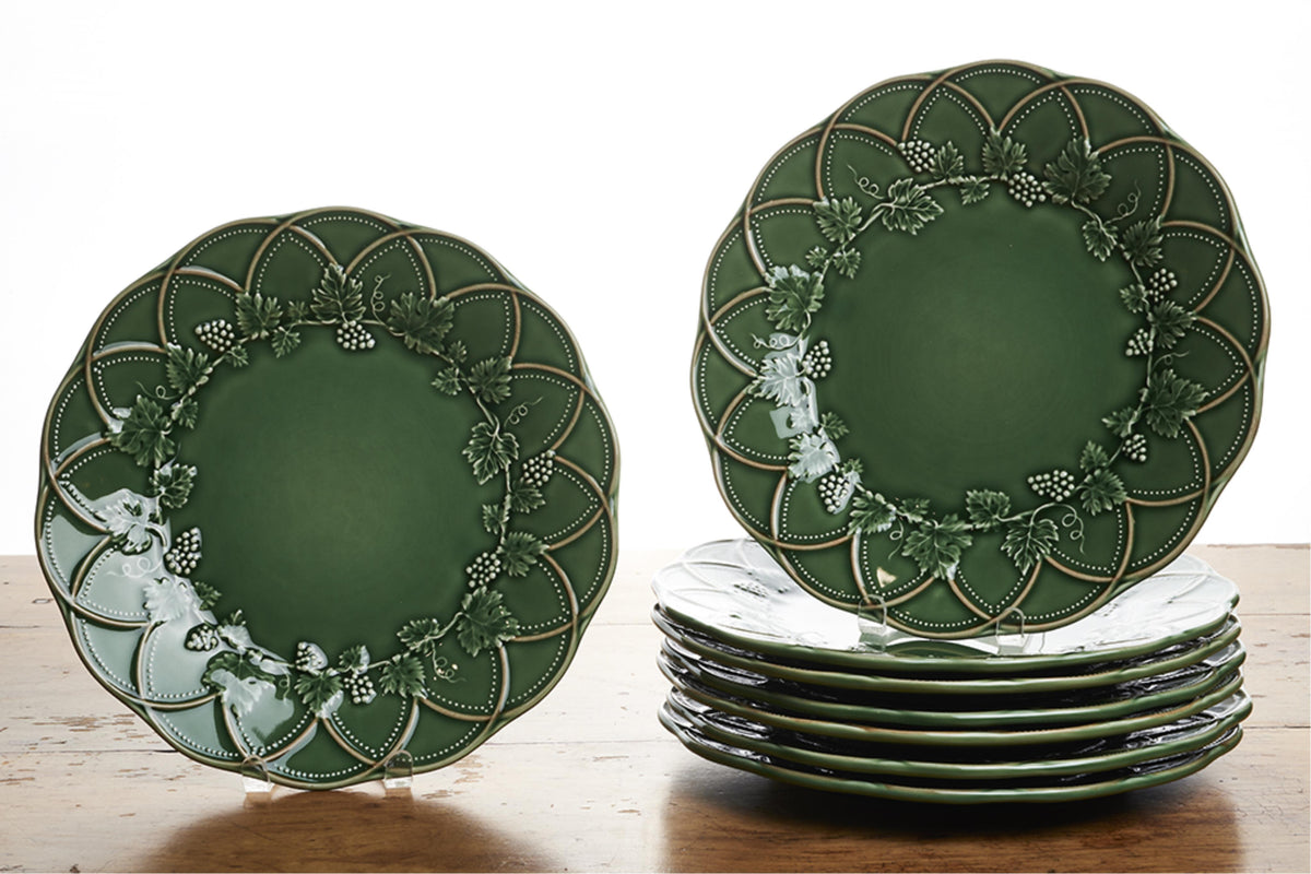 Picture of A set of eight Woods design earthenware dinner plates by Bordallo Pinh ...