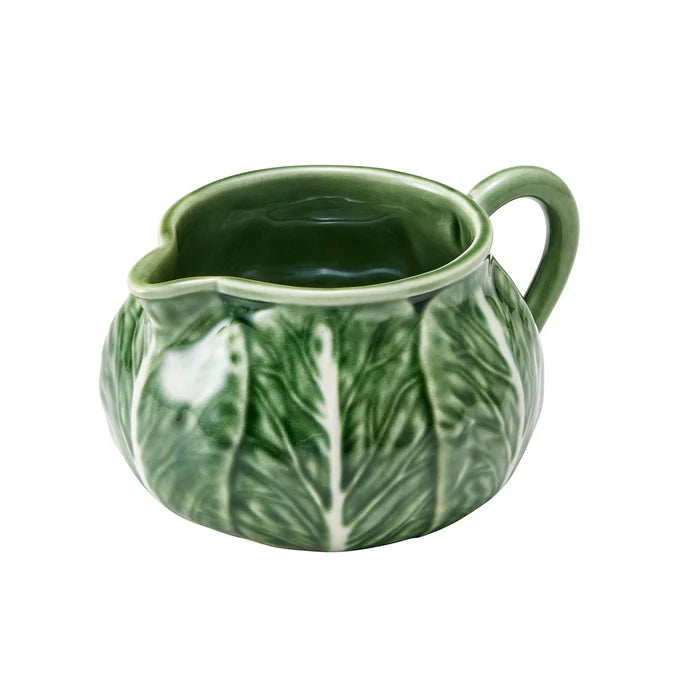 SOLD A green glazed Cabbage milk Jug by Bordallo Pinheiro, Portugal