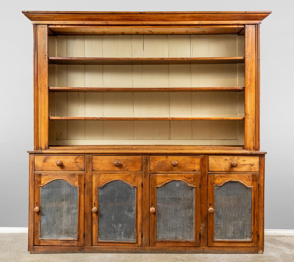 SOLD An impressive natural pine Farmhouse Kitchen Dresser Australian 19th Century