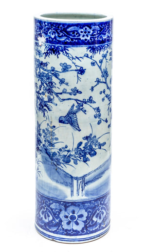 SOLD A blue and white porcelain umbrella stand Japanese, 19th Century