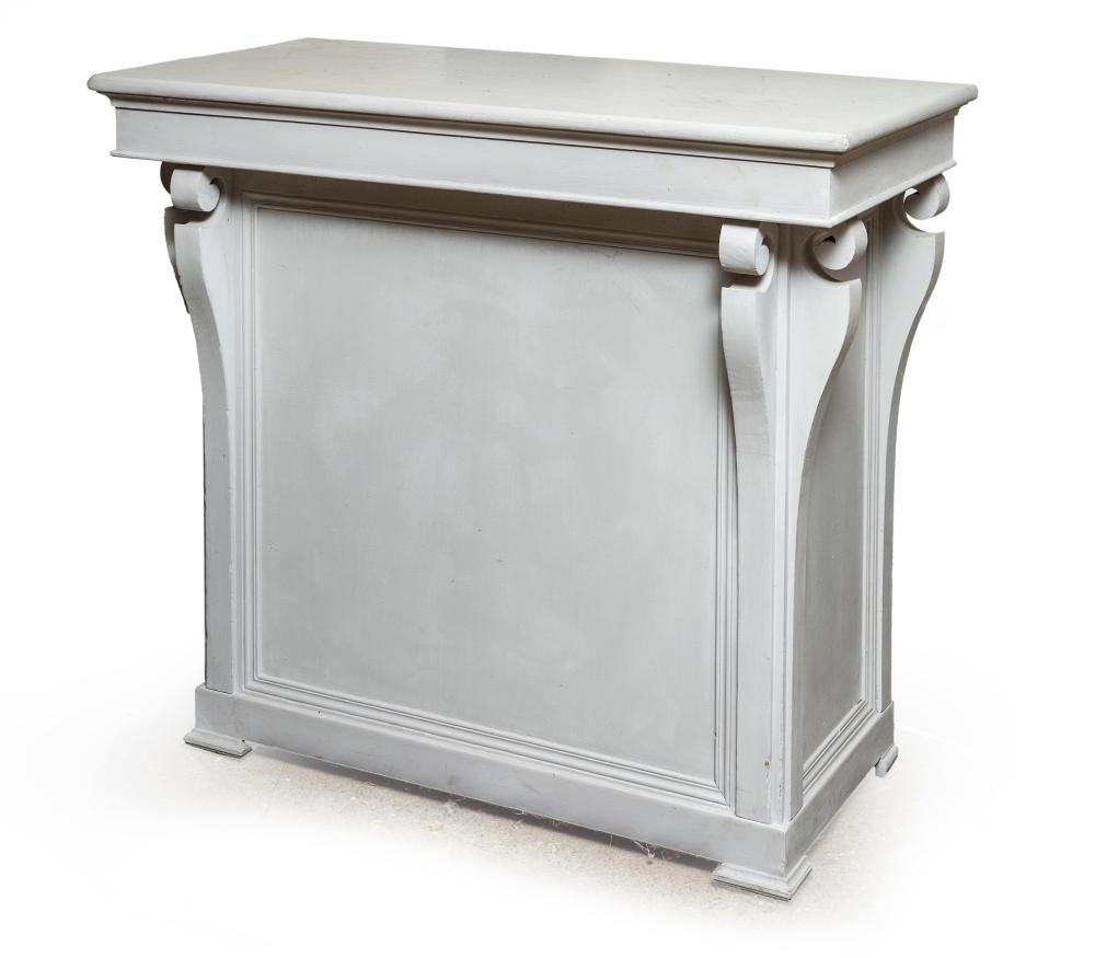A bar or shop counter painted in Paris-Grey chalk paint French Circa 1900