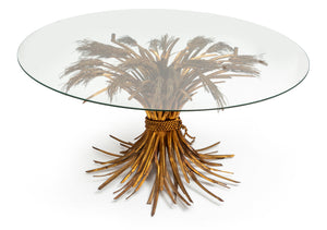 SOLD A gilt metal wheat-sheaf coffee table, French Circa 1950