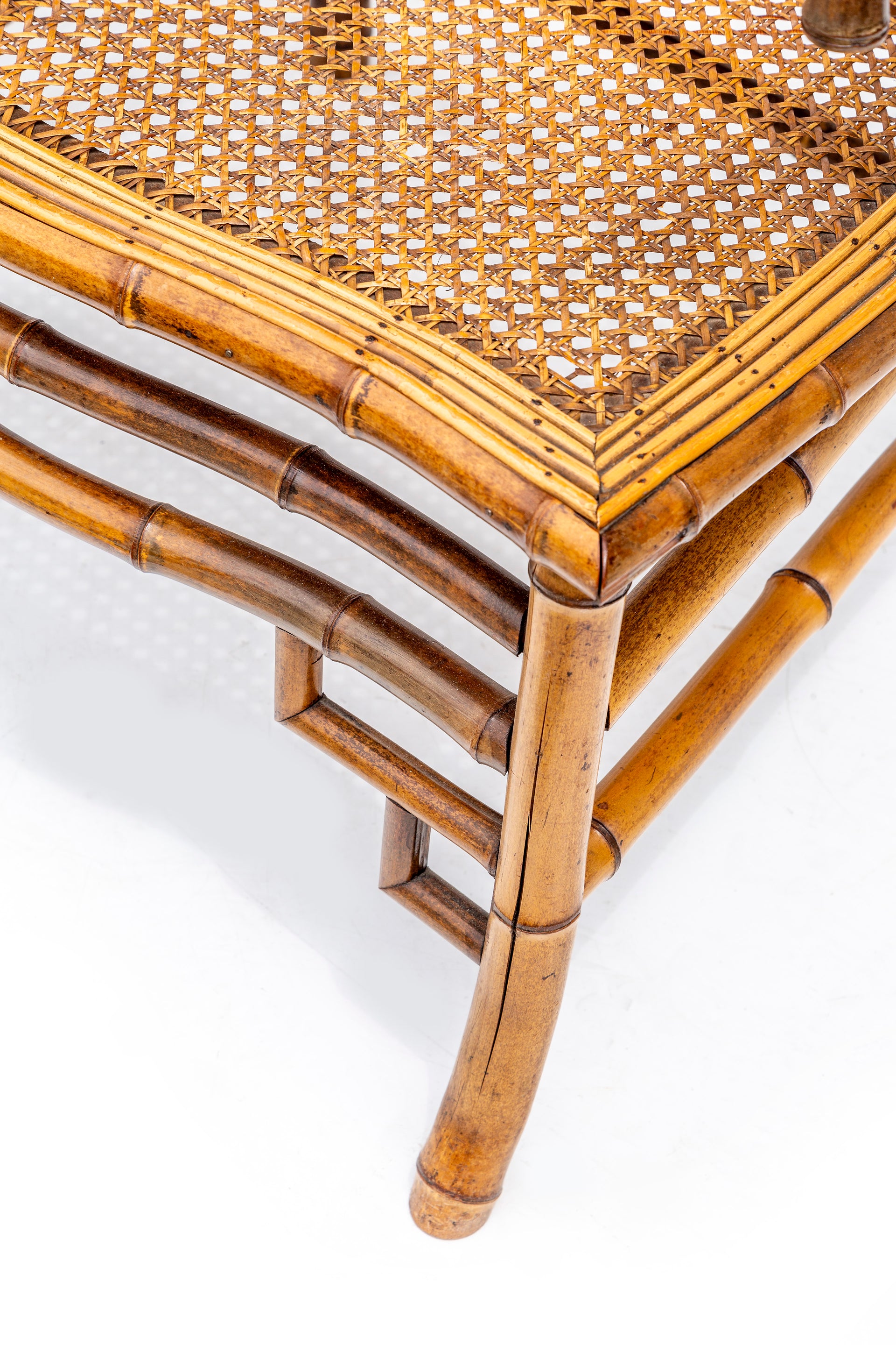 SOLD A chic pair of natural bamboo and cane Chinoiserie design side chairs, French Circa 1920