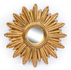 SOLD A miniature giltwood starburst convex wall mirror, French Circa 1940