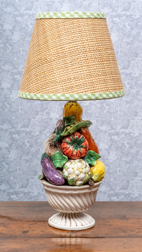 A whimsical ceramic vegetable table lamp, Italian Circa 1950