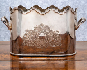 SOLD A stylish silver plated double bottle coaster, French Circa 1940