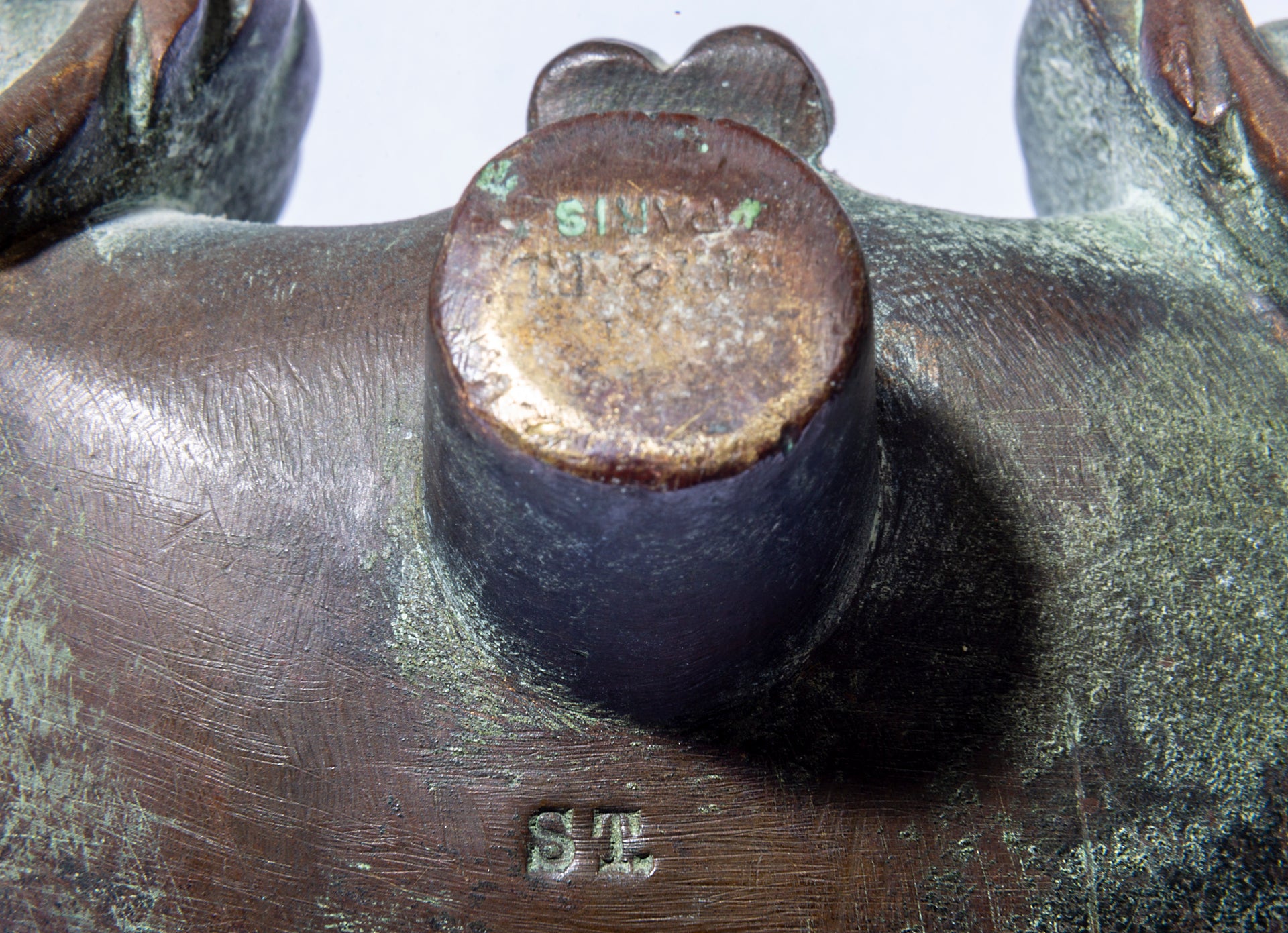SOLD An exceptional pair of bronze door knockers, cast with the head of Neptune and twin dolphins French 19th Century