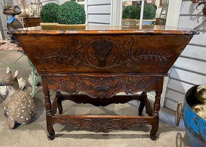 SOLD A magnificent carved fruitwood dough bin, French 18th Century