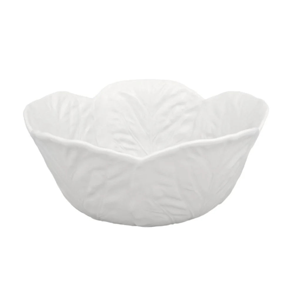 A cream cabbage design earthenware salad bowl by Bordallo Pinheiro, Po ...