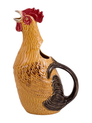 SOLD An earthenware cockeral form pitcher by Bordallo Pinheiro, Portugal