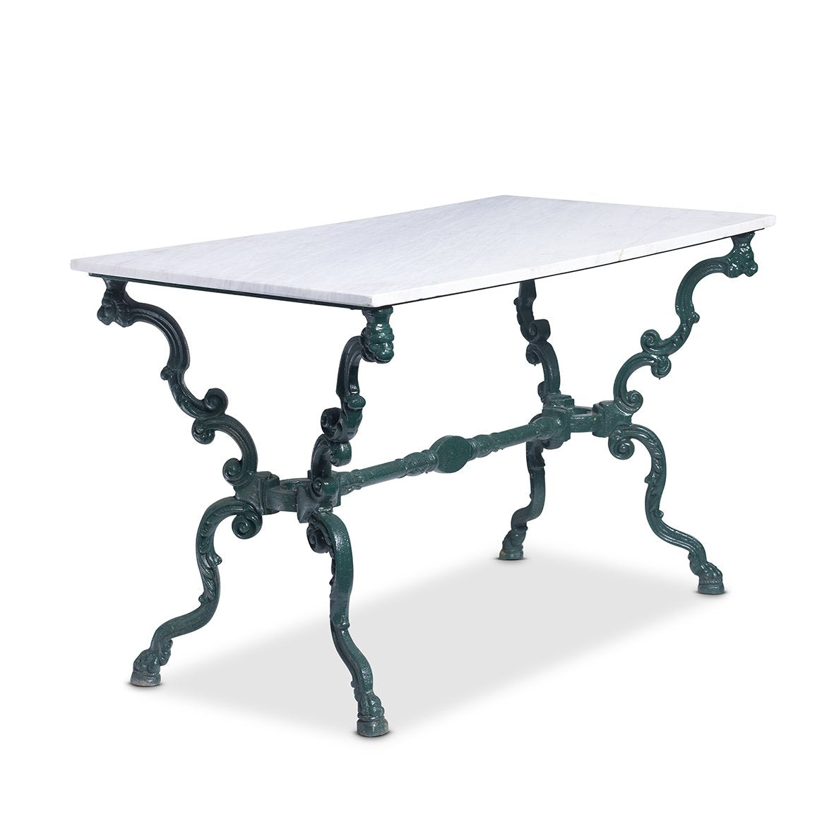 SOLD A stylish dark green painted cast iron rectangular garden table, French 19th Century