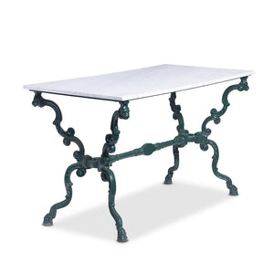 SOLD A stylish dark green painted cast iron rectangular garden table, French 19th Century