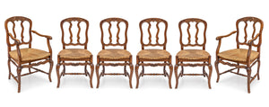 SOLD A charming set of six Provincial oak dining chairs, French 19th Century
