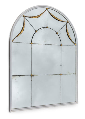 SOLD A classical wall mirror with painted timber frame and gilt metal decoration, French Circa 1940