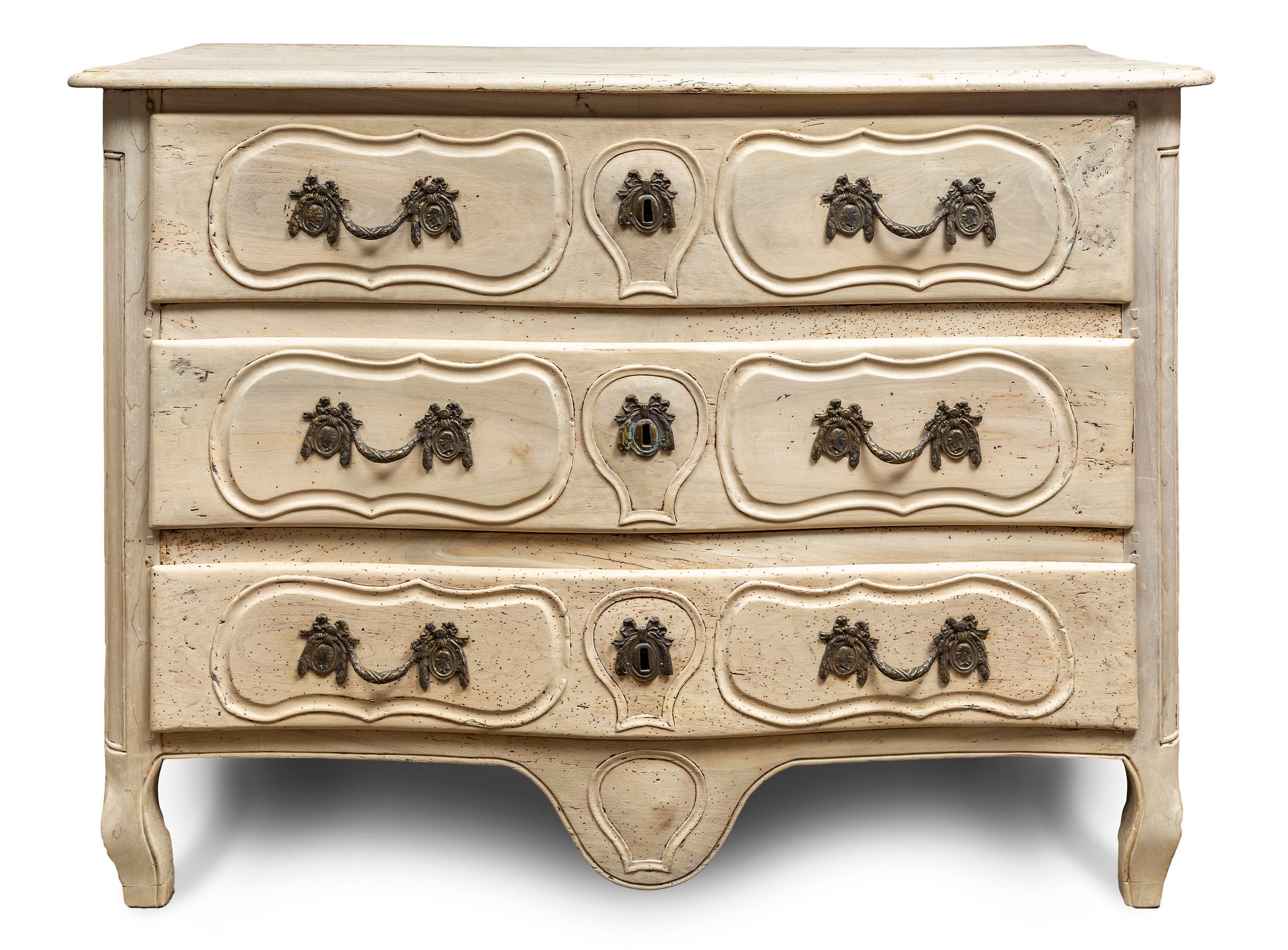 SOLD A rustic pale timber commode with grand proportions, French 19th Century