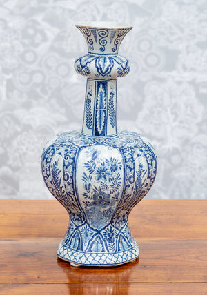 SOLD A lovely blue and white earthenware tulip vase Delft, 19th Century