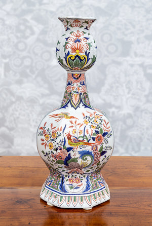 SOLD A beautiful polychrome painted tulip vase, French 19th Century