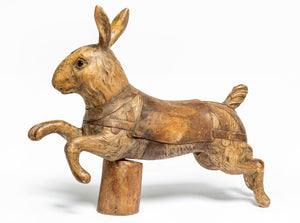 SOLD An exceptionally rare and beautifully carved figure of a leaping rabbit, French 19th century