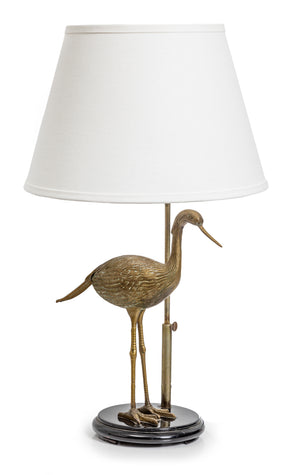 SOLD An unusual and beautiful gilt metal egret form table light, French Circa 1950