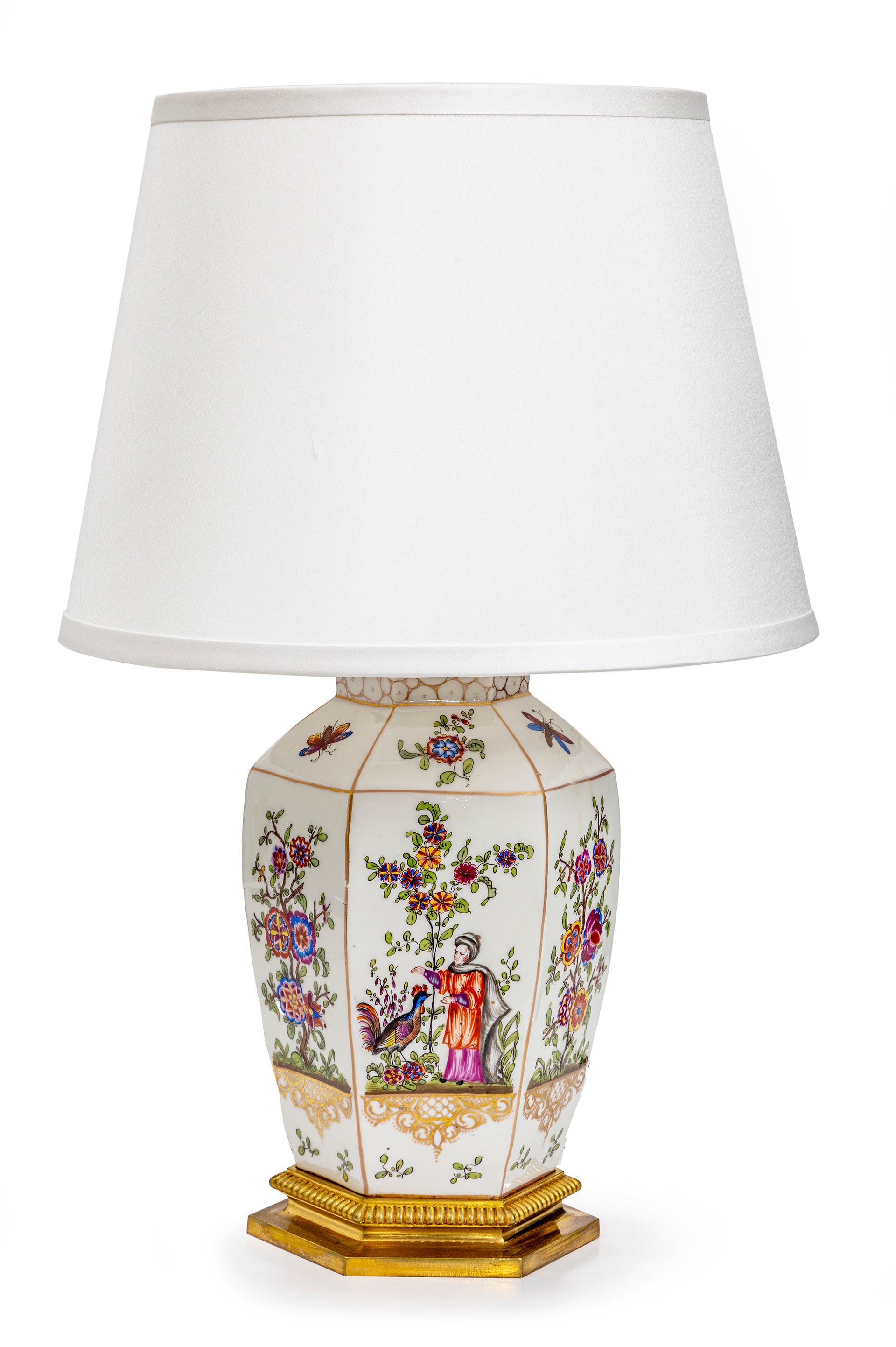 SOLD A pretty Paris porcelain table lamp, French 18th Century