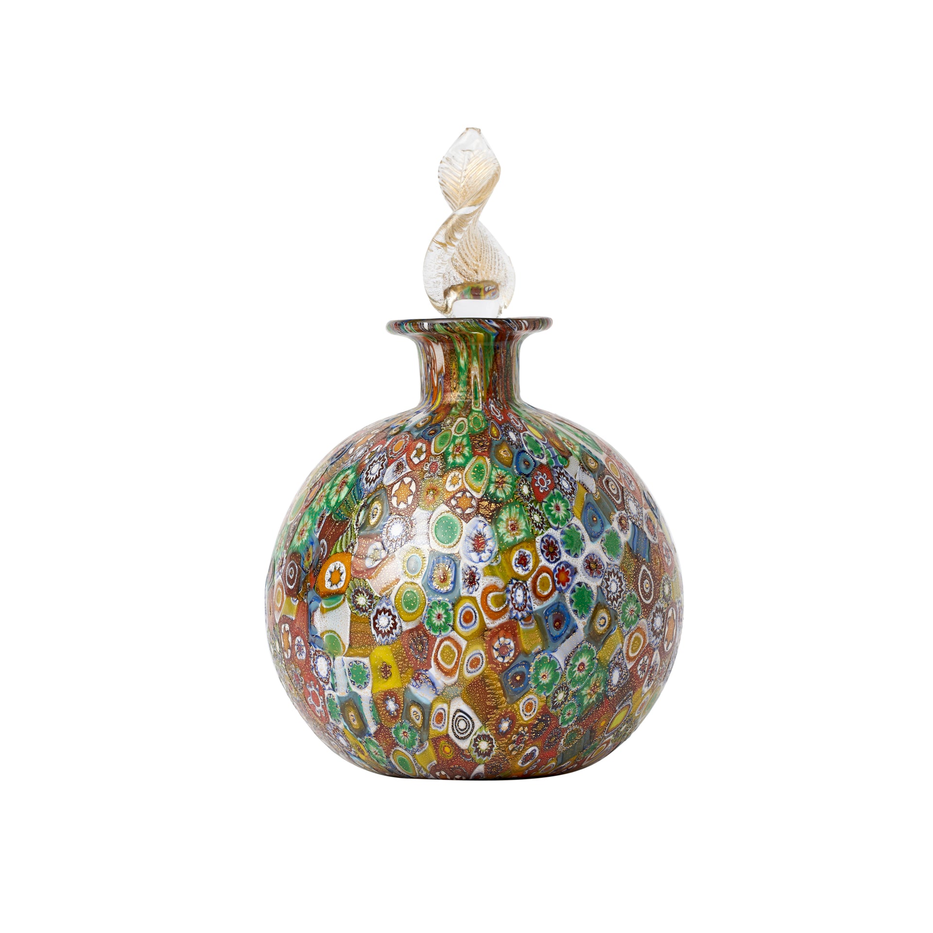 SOLD An exquisite multi coloured millefiori Murano glass flacon, Italian Circa 1950