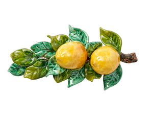 SOLD A faience lemon branch table / wall decoration, Italian Circa 1950