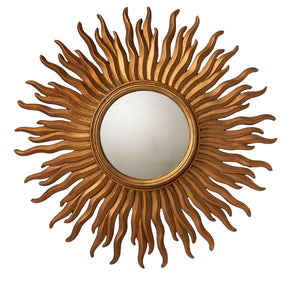 SOLD A gilt gesso convex sunburst mirror, French Circa 1940