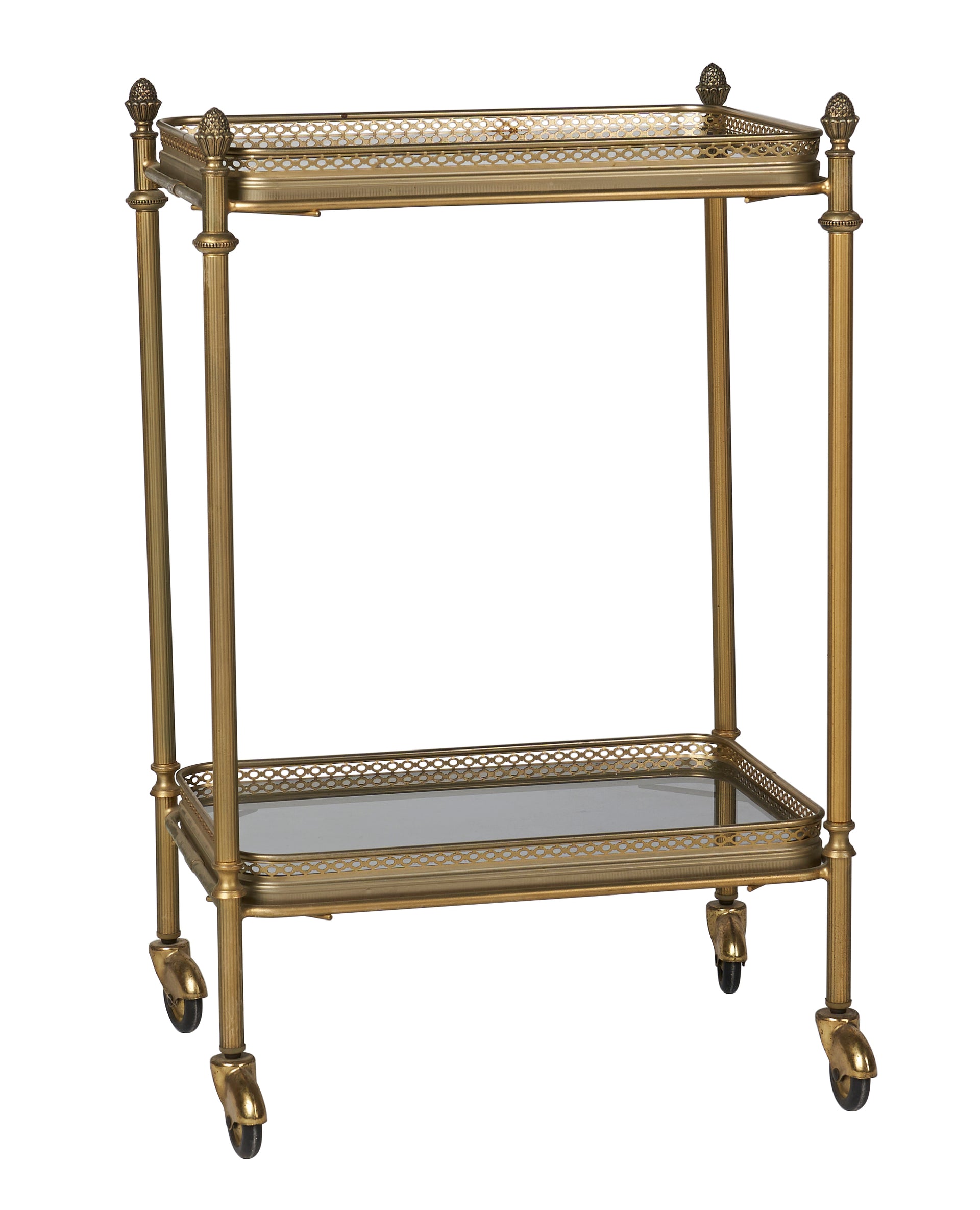 SOLD A stylish two tier gilt metal side table, French Circa 1940