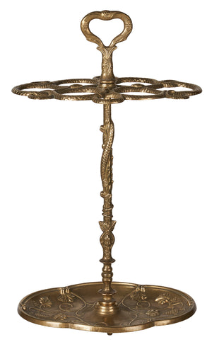 SOLD A stylish brass umbrella stand in the form of entwined serpents, French Circa 1940