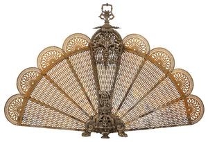 SOLD An exceptional brass and silvered pierced metal spark guard, French Circa 1880