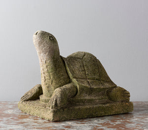 SOLD A carved limestone tortoise form fountain, Italian Circa 1900