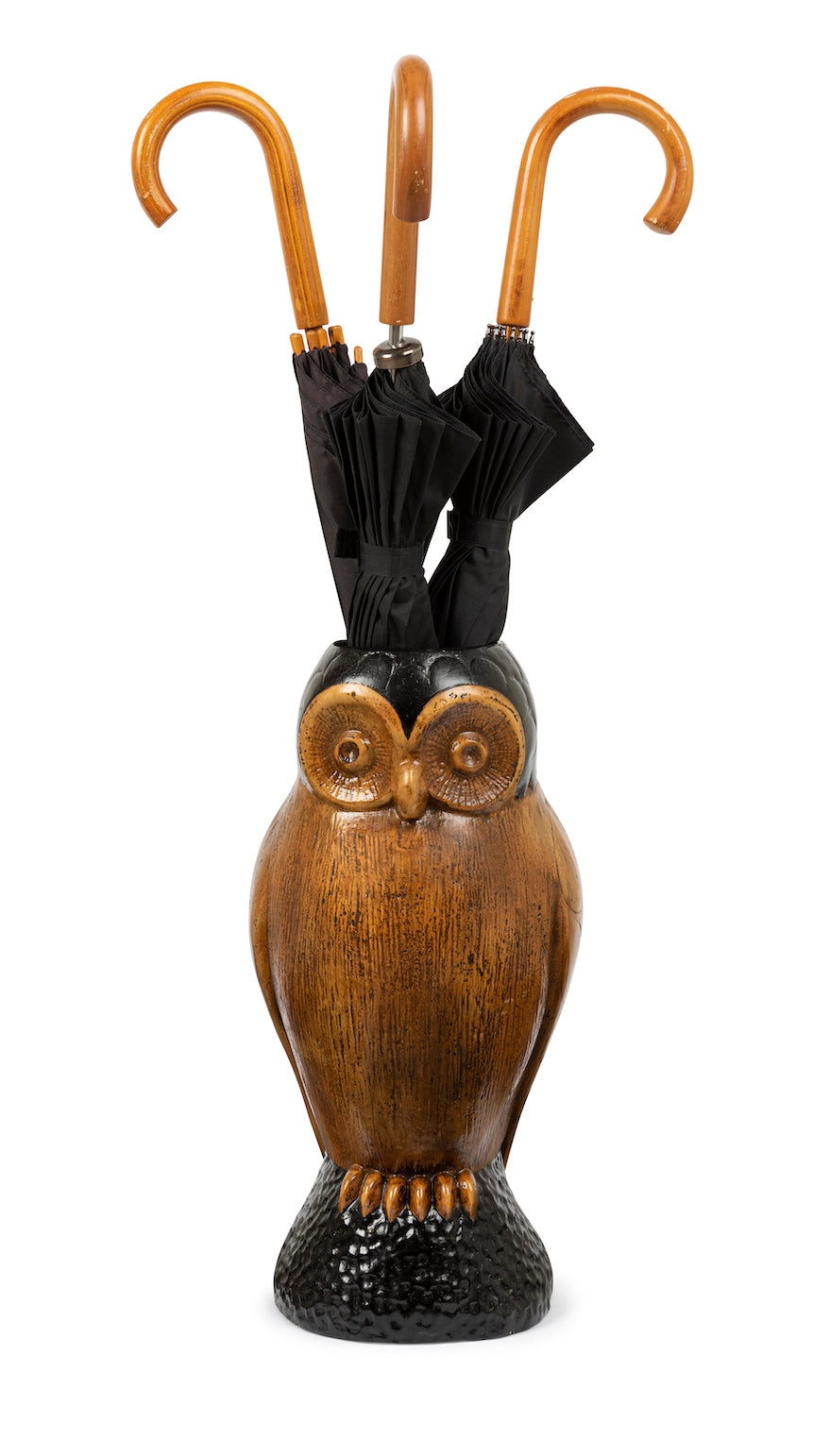 SOLD An unusual vintage French umbrella stand in the form of an owl