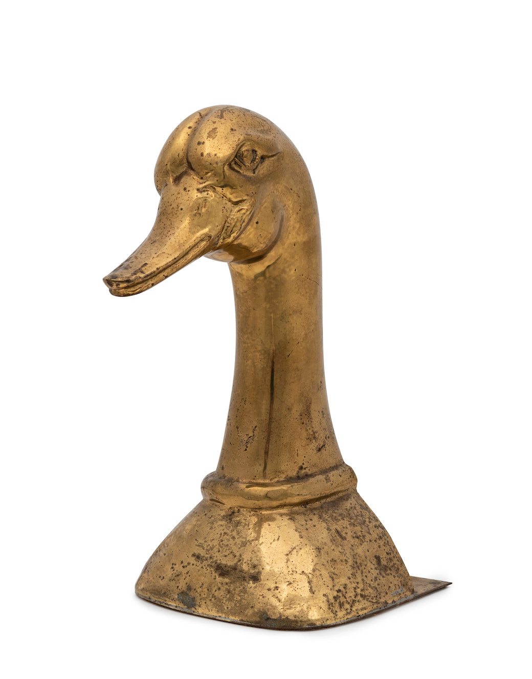 SOLD A vintage French solid brass doorstop in the form of a ducks head