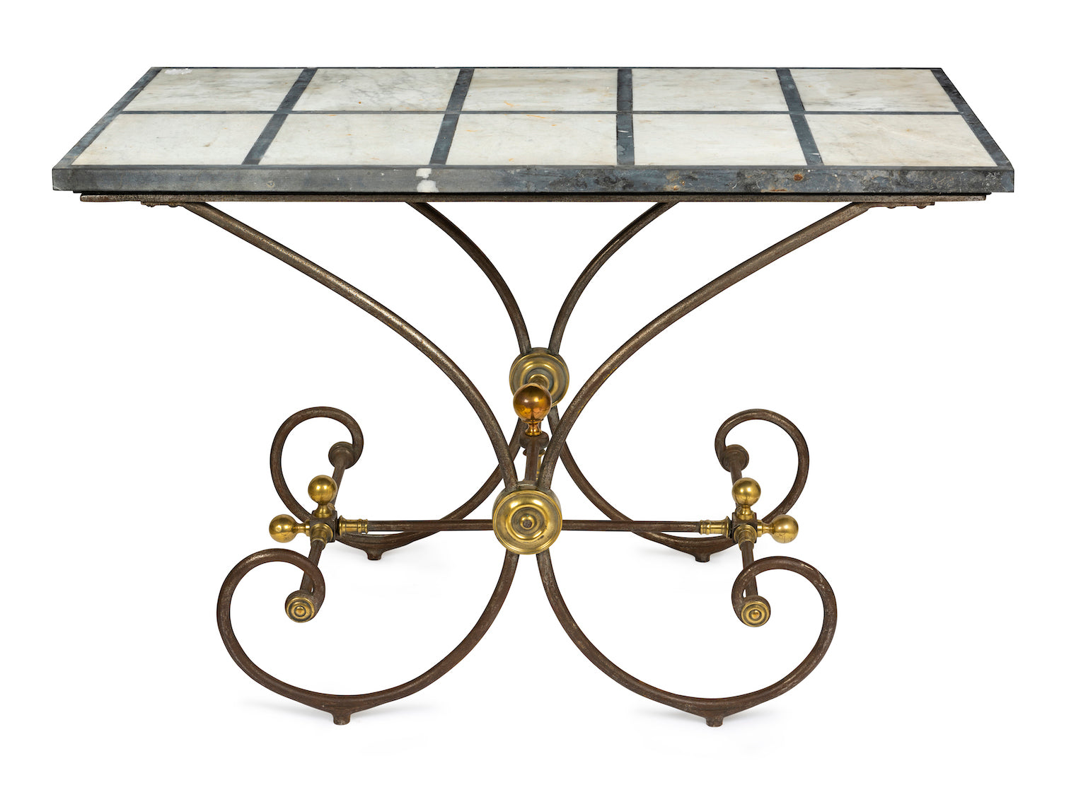 SOLD A French Provincial steel and brass patisserie table, 19th Century