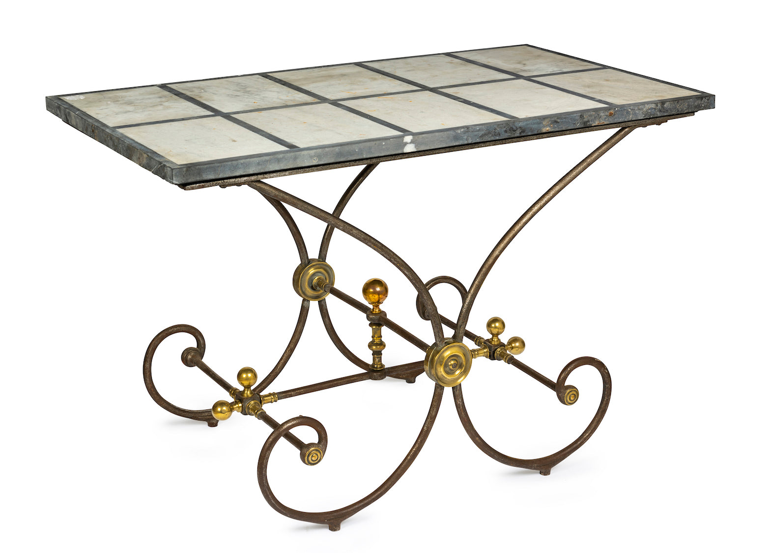 SOLD A French Provincial steel and brass patisserie table, 19th Century