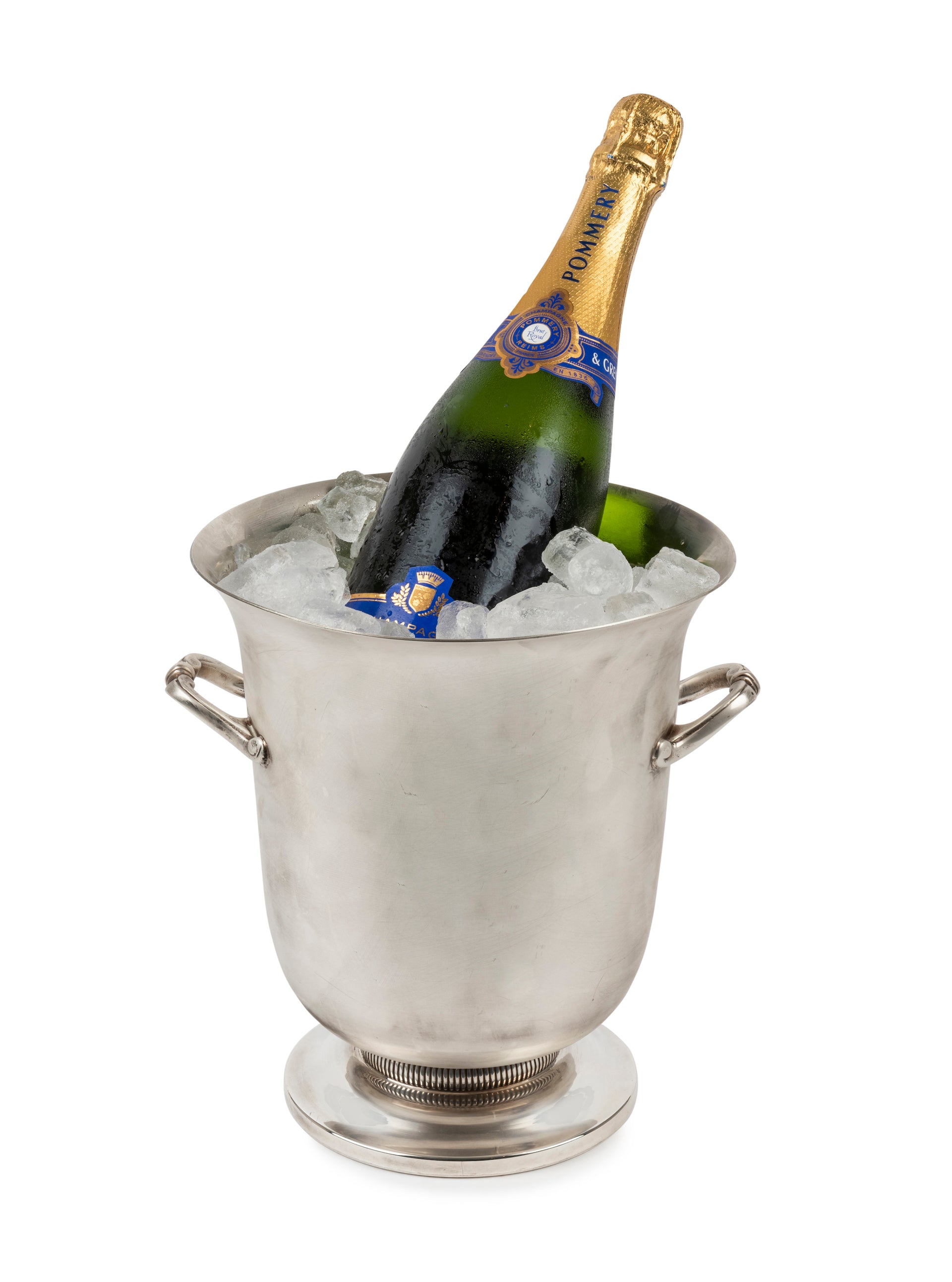 SOLD A French vintage silver plated twin handled wine cooler