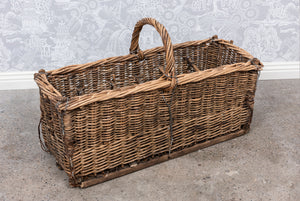 SOLD A rare handwoven wicker basket for 12 bottles, French 19th Century