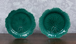 SOLD A pair of green cabbage leaf plates by Wedgwood, English circa 1940