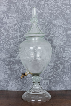 SOLD A large Antique cut glass apothecary jar with lid, English Circa 1900