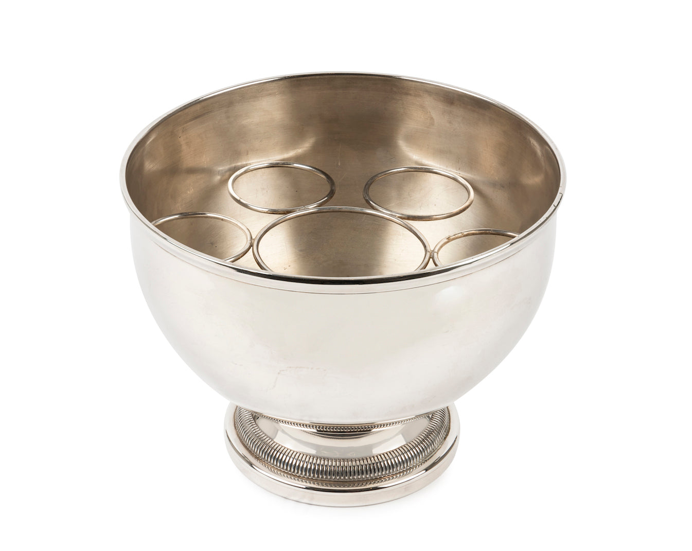SOLD A silver -plated circular pedestal wine cooler, French Circa 1940