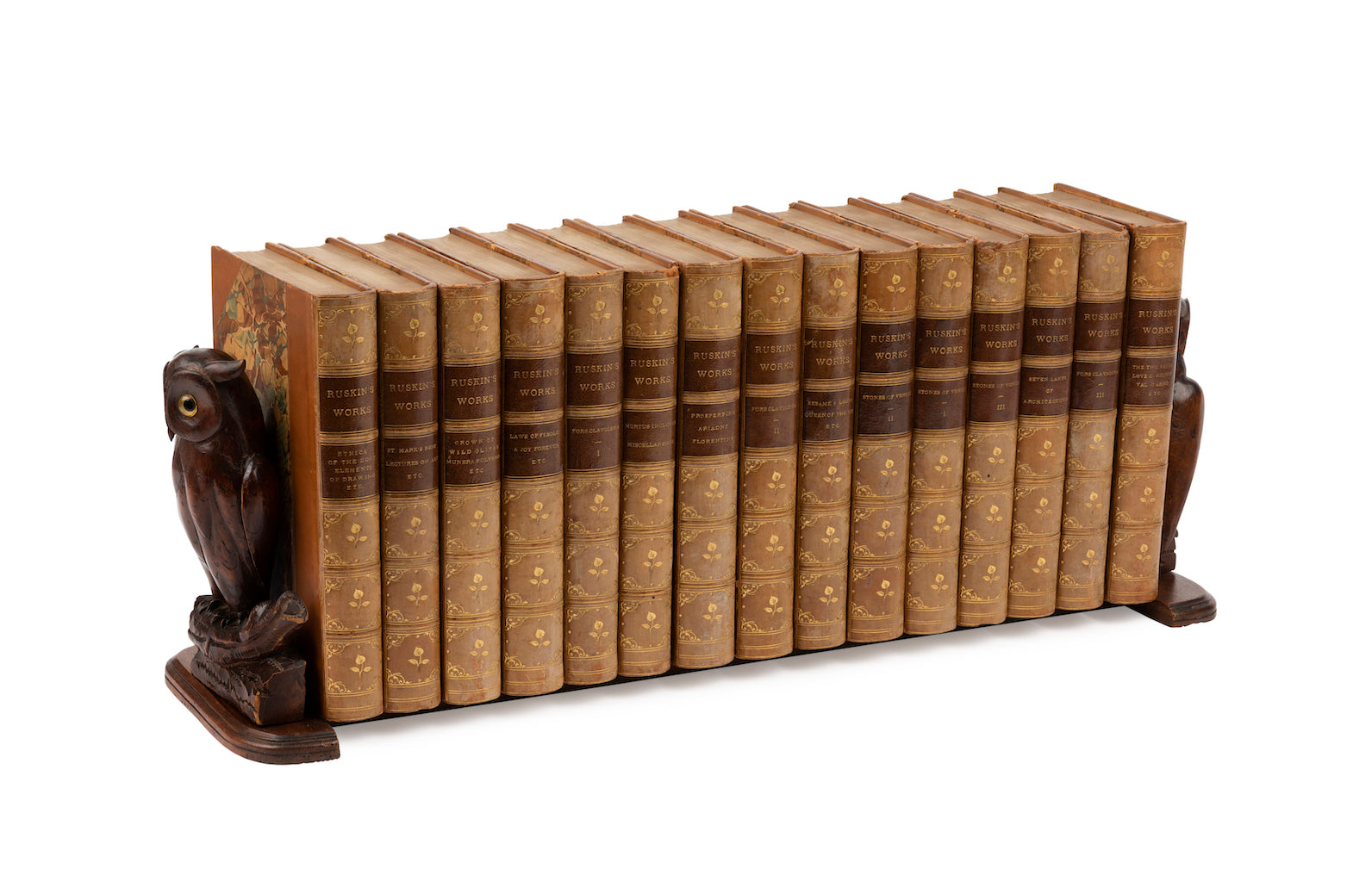 SOLD A pair of charming carved wooden owl bookends, French Circa 1900