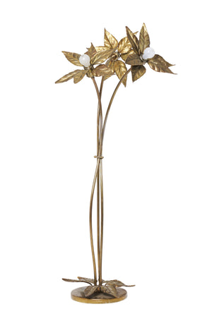 SOLD An unusual gilt metal three flower-head form floor lamp, Italian circa 1970