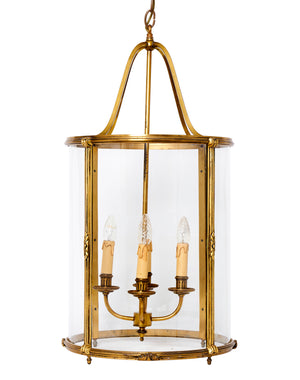 SOLD A large gilt-bronze circular glass lantern, French Circa 1940