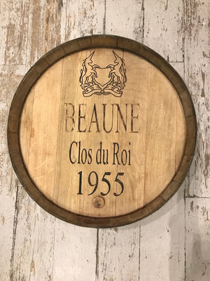 SOLD A coopered oak and metal banded vintage French Wine wine barrel base