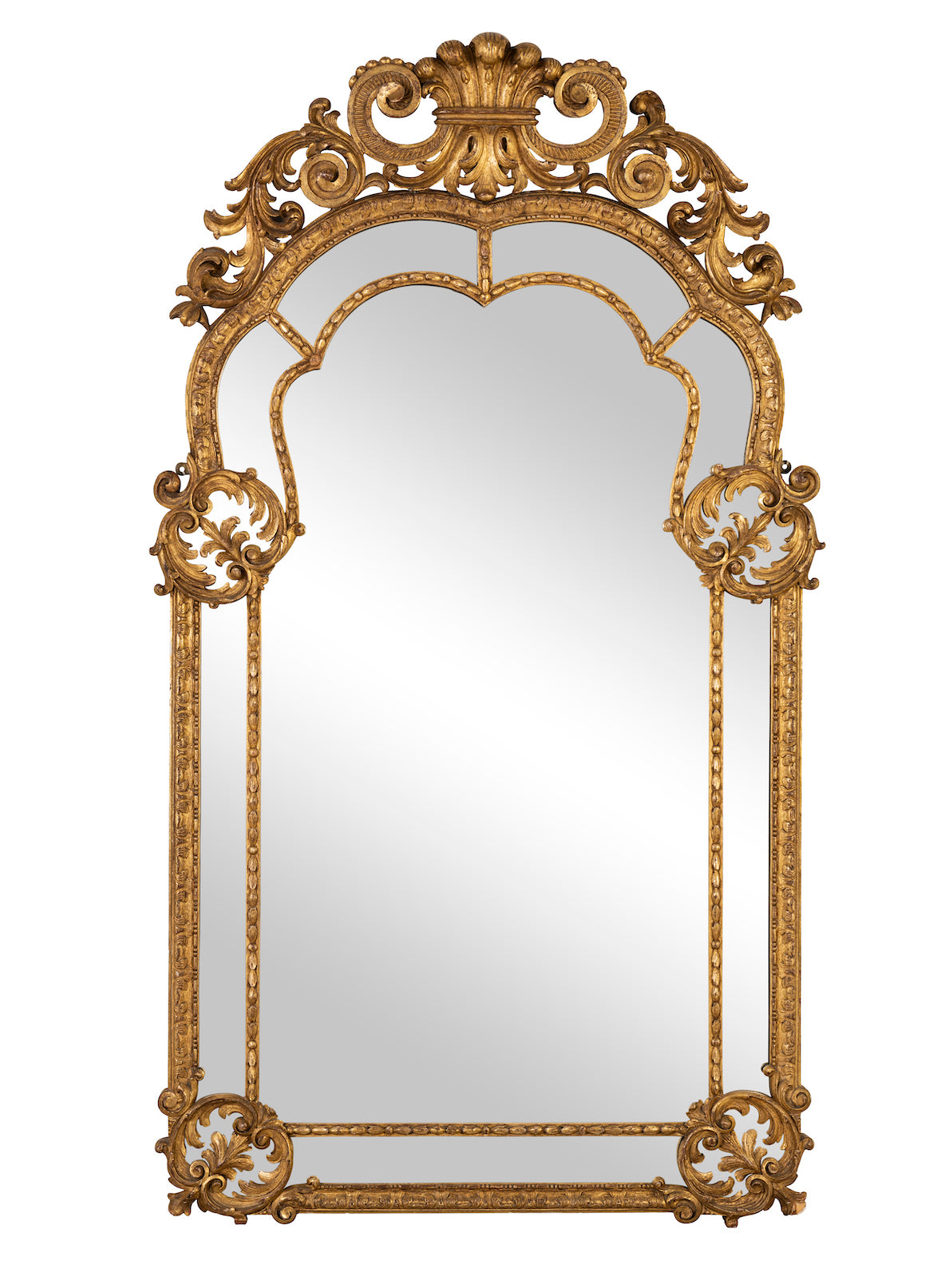 SOLD A very fine quality and unusual giltwood wall mirror, Italian 19th Century