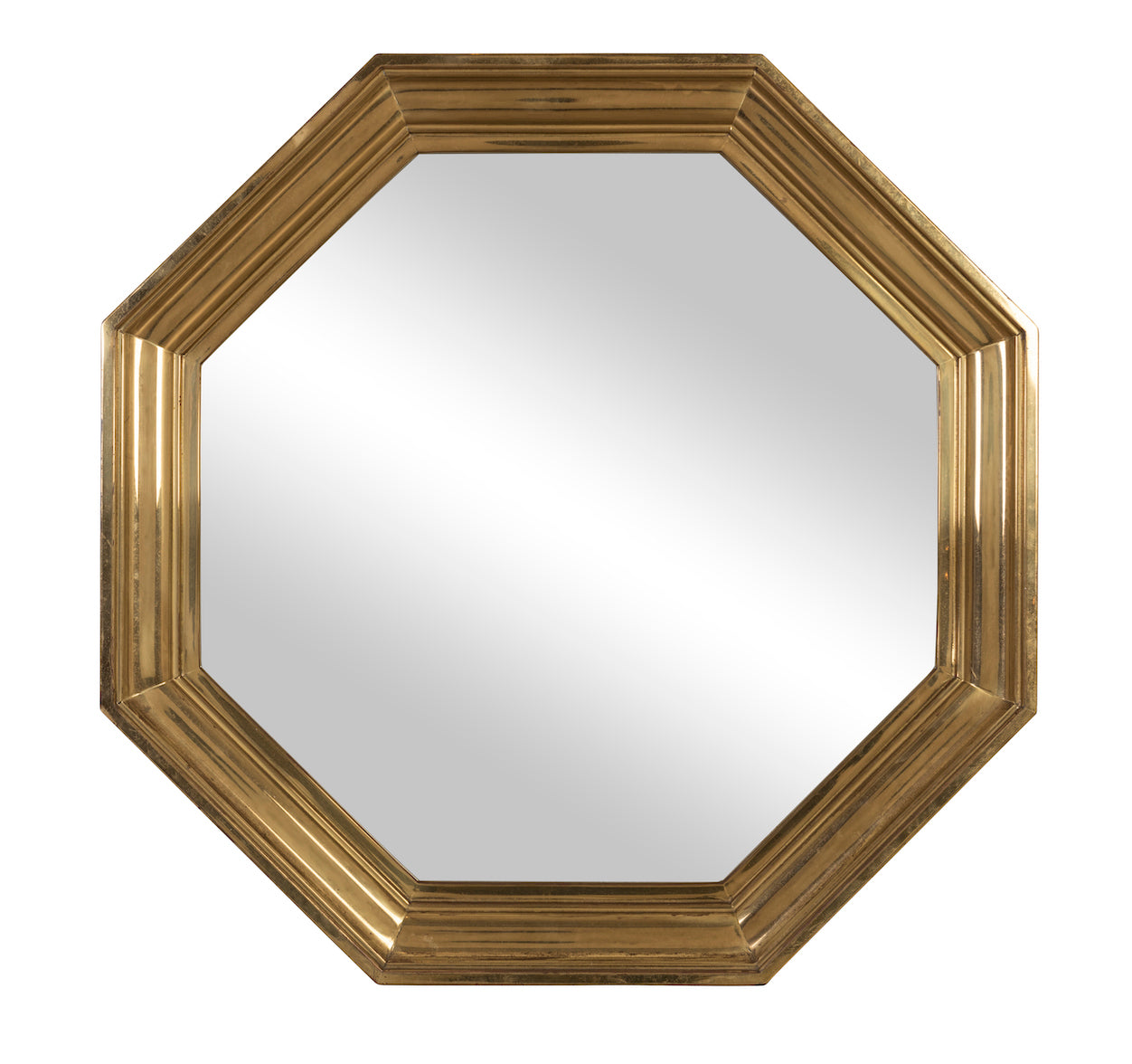 SOLD A stylish octagonal brass wall mirror, Spanish Circa 1950