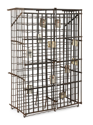 SOLD A large wrought iron two door lockable wine cage, French 19th Century