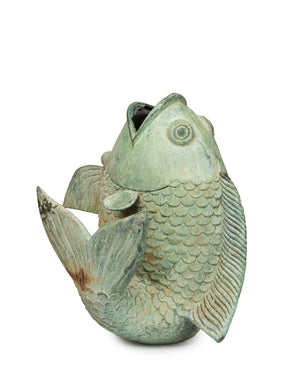 SOLD A bronze model of a leaping carp