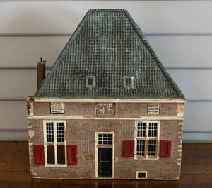 SOLD A charming polychrome painted wooden model of a house, Swedish 19th Century