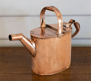 SOLD An unusual oblong shaped watering can with covered lid and handle, French 19th Century